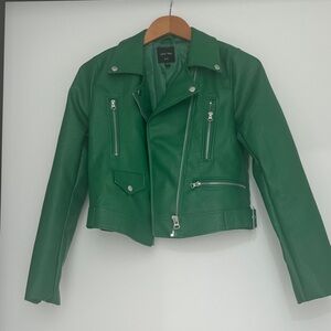 Love Tree Vibrant Green Leather Jacket